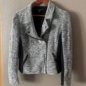 Worthington Black & White Knit Moto-Style Blazer